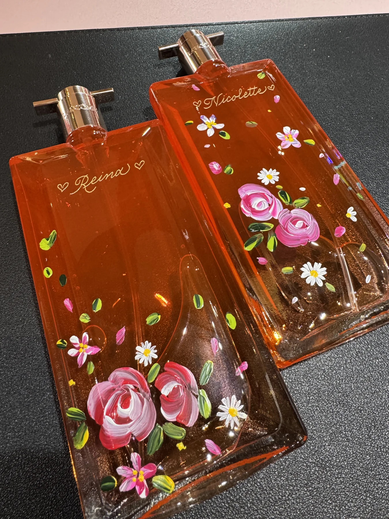Hand-painted perfume bottles