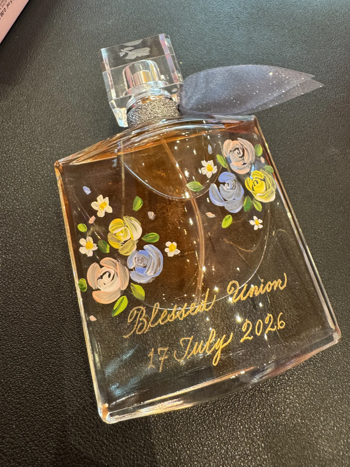 Floral bottle painting