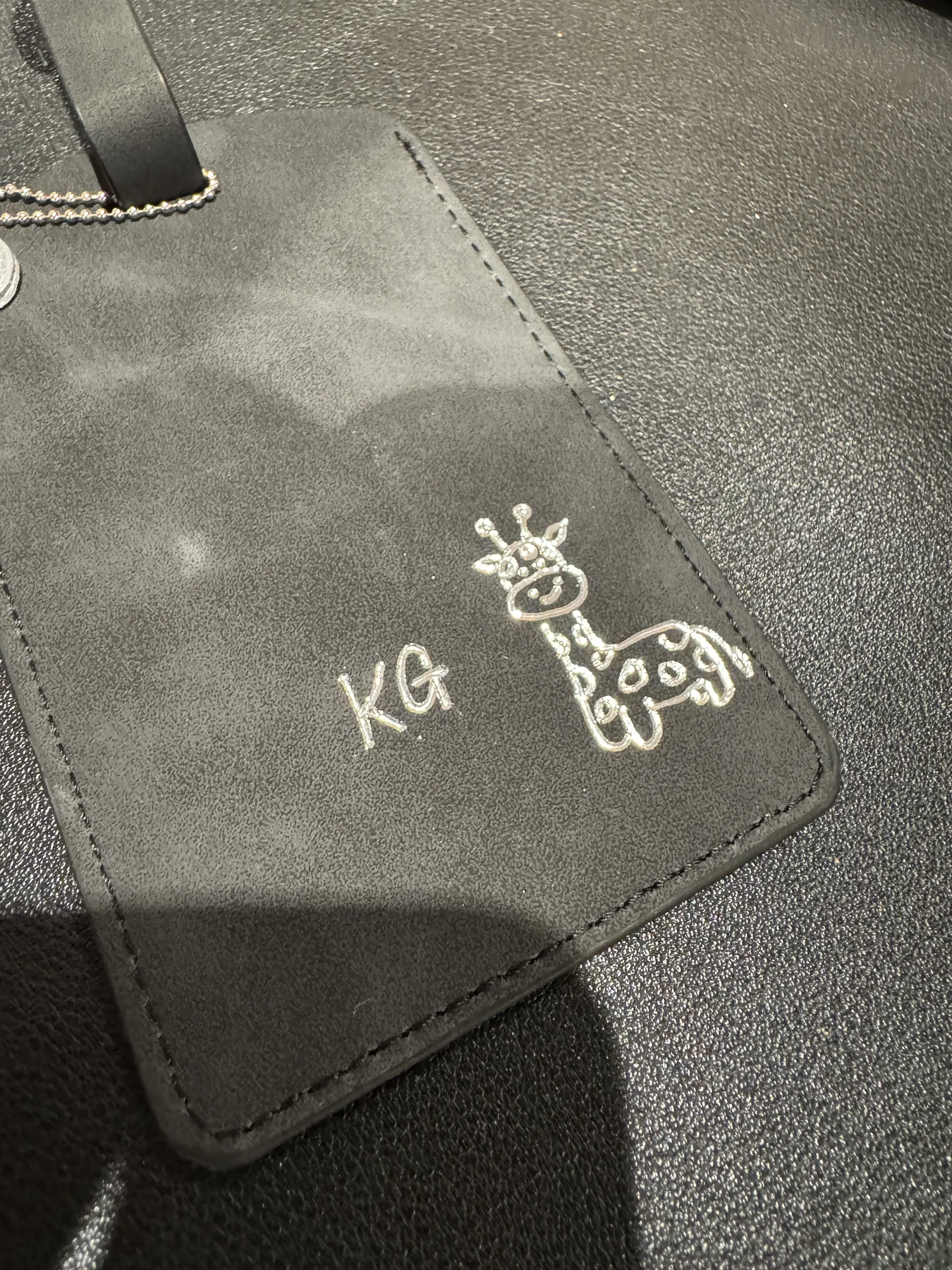 Monogrammed leather item