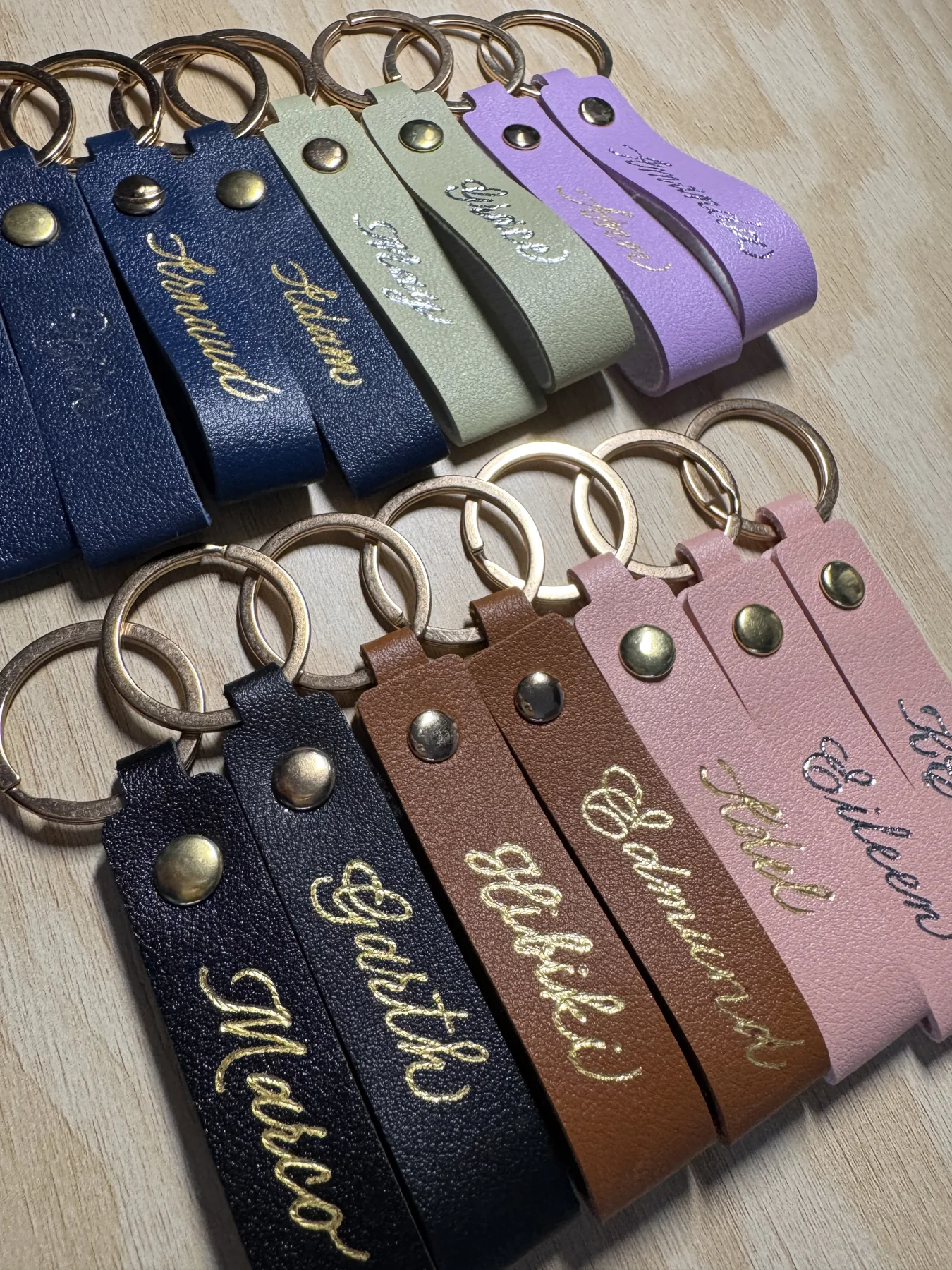 Personalised leather key tags