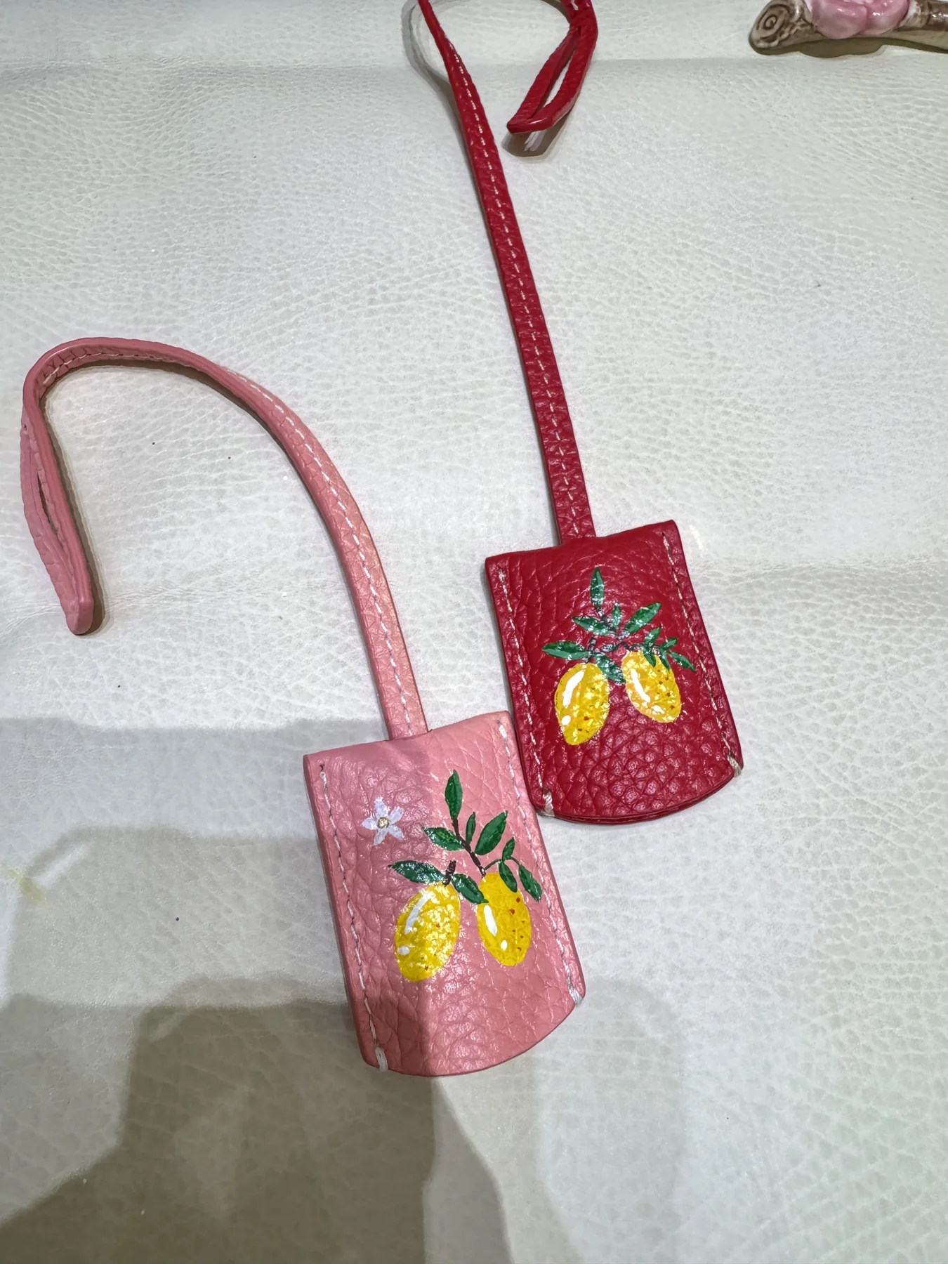 Personalised leather bag tags