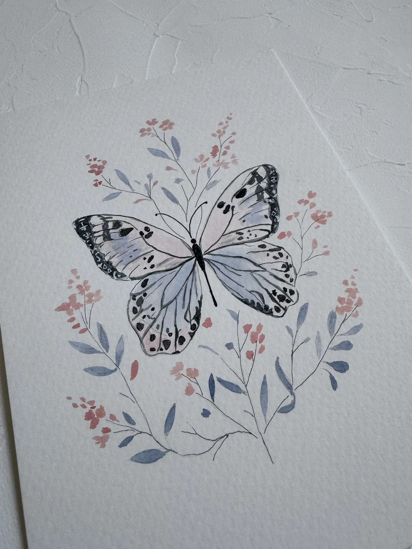 Botanical butterfly watercolour