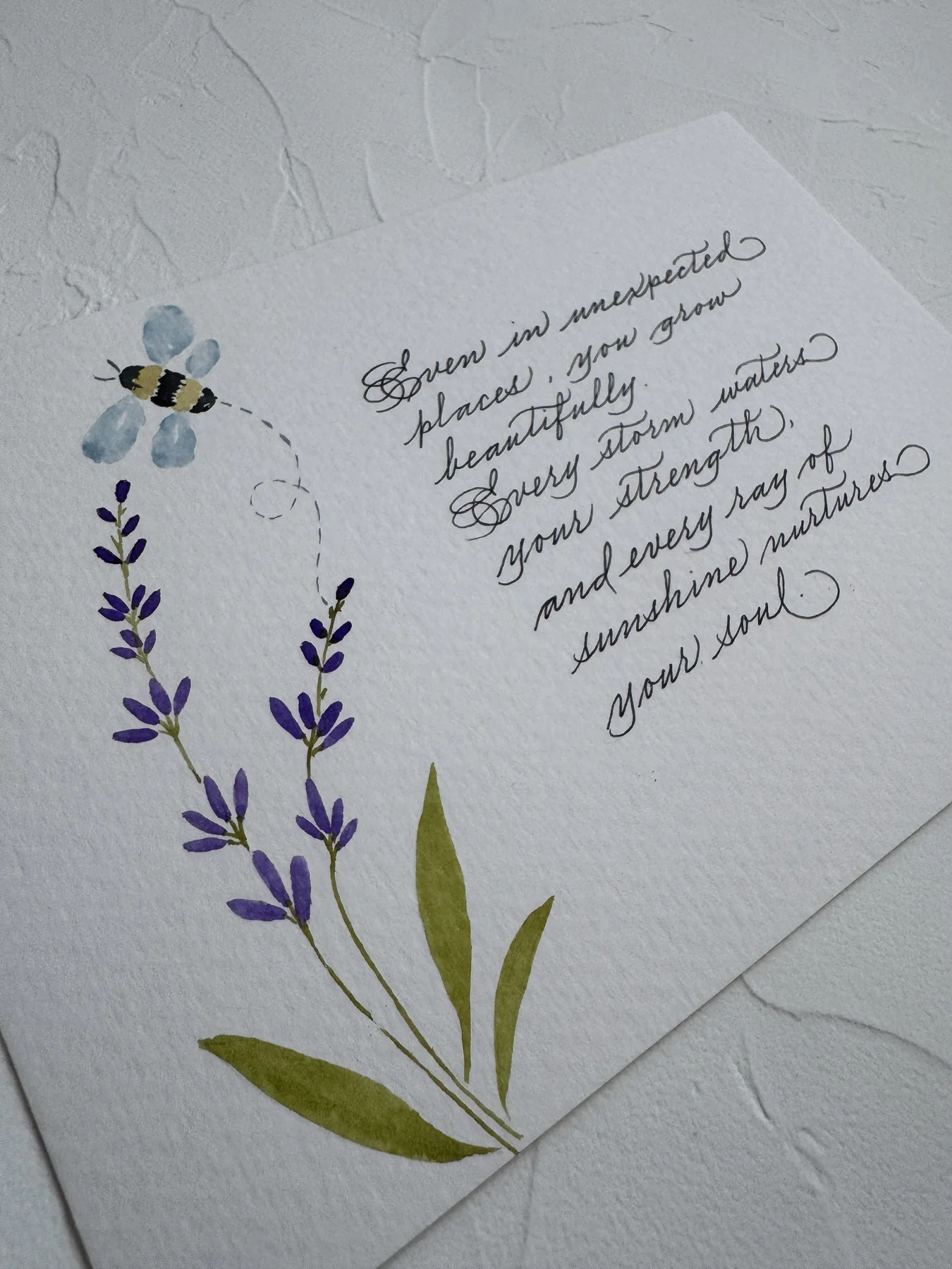 Floral watercolour with handwritten message